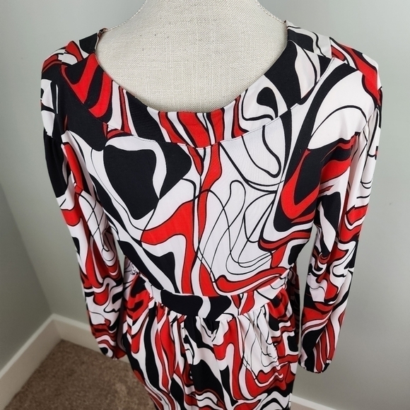 Cha Cha Vente Women’s Baby Doll Splice Neck Tunic Top Stretch Large - Picture 6 of 8